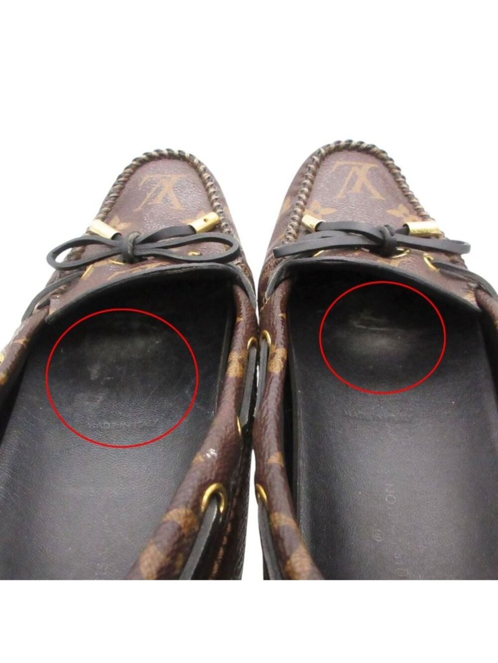 Louis Vuitton Moccasins Arizona Line Monogram Leather Ribbon Driving Shoes Flat - Picture 9 of 10